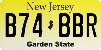 NJ license plate B74BBR