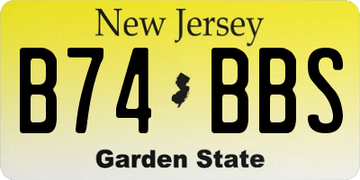 NJ license plate B74BBS