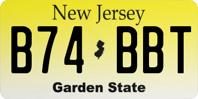 NJ license plate B74BBT