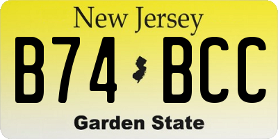 NJ license plate B74BCC