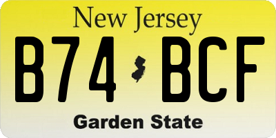 NJ license plate B74BCF