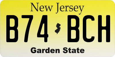 NJ license plate B74BCH