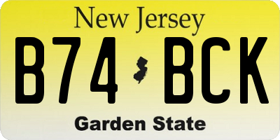 NJ license plate B74BCK
