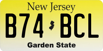 NJ license plate B74BCL