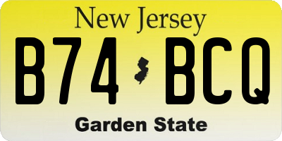 NJ license plate B74BCQ