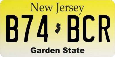NJ license plate B74BCR