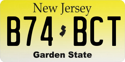 NJ license plate B74BCT