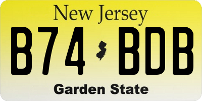 NJ license plate B74BDB