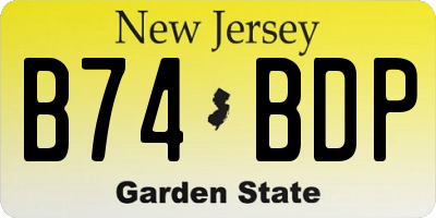 NJ license plate B74BDP