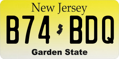 NJ license plate B74BDQ