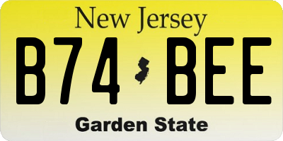 NJ license plate B74BEE