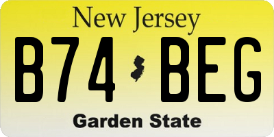 NJ license plate B74BEG