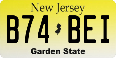 NJ license plate B74BEI