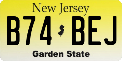 NJ license plate B74BEJ