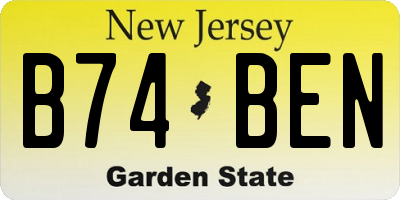 NJ license plate B74BEN