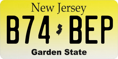 NJ license plate B74BEP