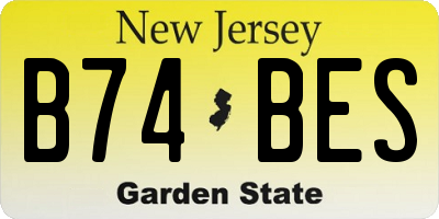 NJ license plate B74BES