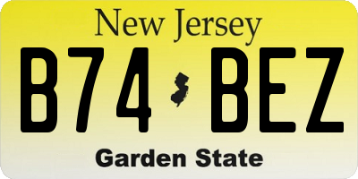 NJ license plate B74BEZ