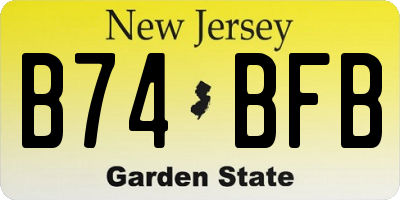 NJ license plate B74BFB