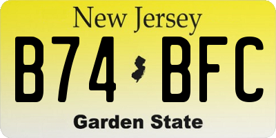 NJ license plate B74BFC