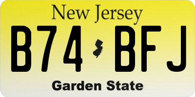 NJ license plate B74BFJ