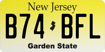 NJ license plate B74BFL