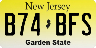 NJ license plate B74BFS