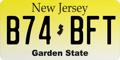 NJ license plate B74BFT