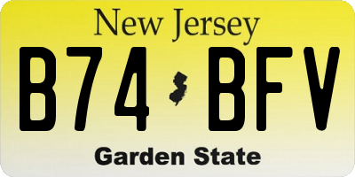 NJ license plate B74BFV