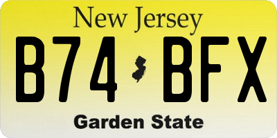 NJ license plate B74BFX