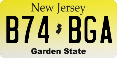 NJ license plate B74BGA