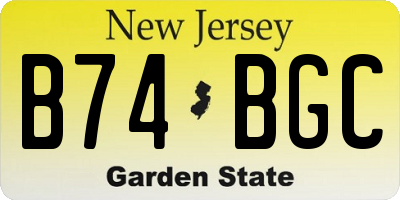 NJ license plate B74BGC