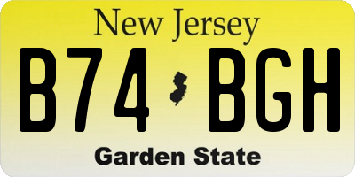 NJ license plate B74BGH