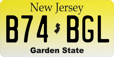 NJ license plate B74BGL