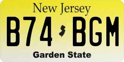 NJ license plate B74BGM