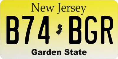 NJ license plate B74BGR