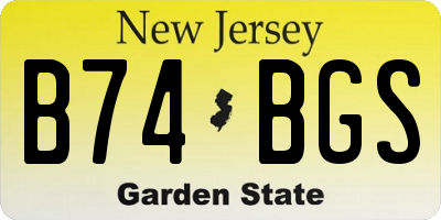 NJ license plate B74BGS