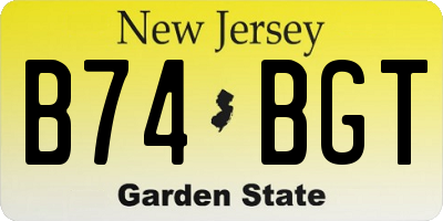 NJ license plate B74BGT