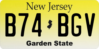 NJ license plate B74BGV