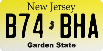 NJ license plate B74BHA