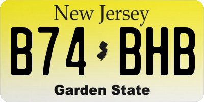 NJ license plate B74BHB