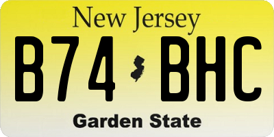 NJ license plate B74BHC