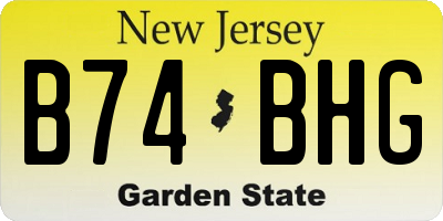 NJ license plate B74BHG