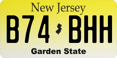 NJ license plate B74BHH