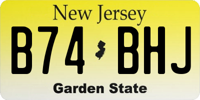NJ license plate B74BHJ