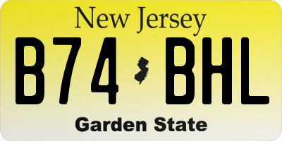 NJ license plate B74BHL