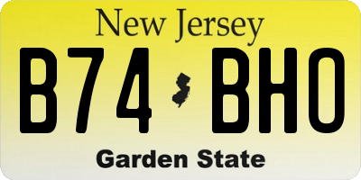 NJ license plate B74BHO