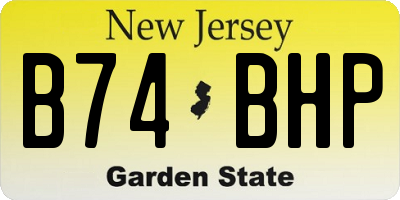 NJ license plate B74BHP