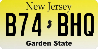 NJ license plate B74BHQ