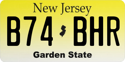 NJ license plate B74BHR